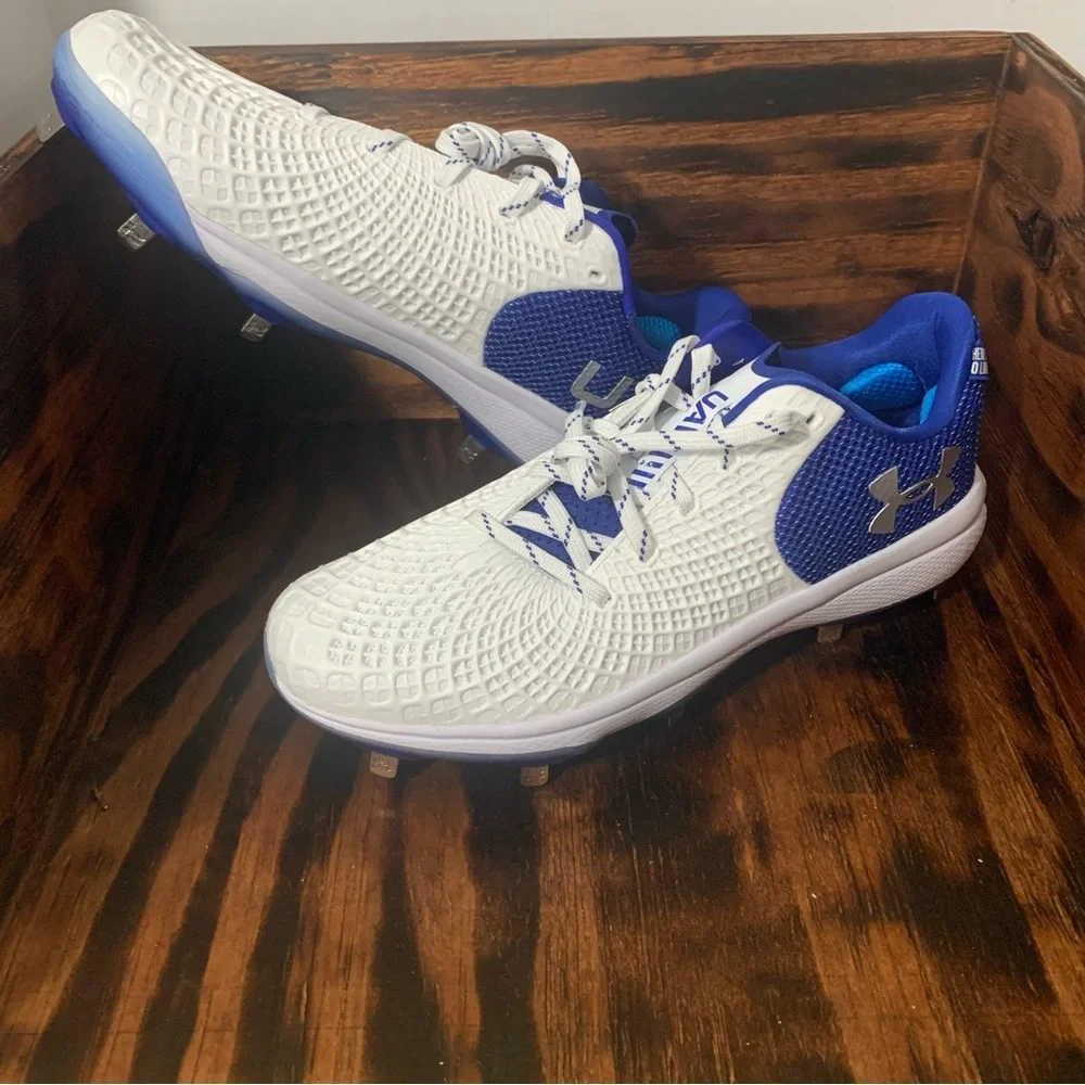 Under Armour UA Charged Glyde 2.0 MT Womens 12 White Low Metal Softball Cleats